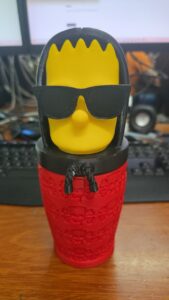 Vaso 3D Bart – Los Simpson – 300ml – Plastico + Sorbete Bart