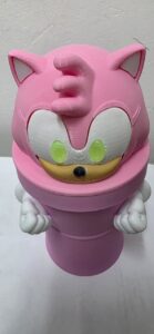 Vaso DroPix 3D Plástico Diseño Amy Rose Sonic Impresión 3D Rosa con Sorbete